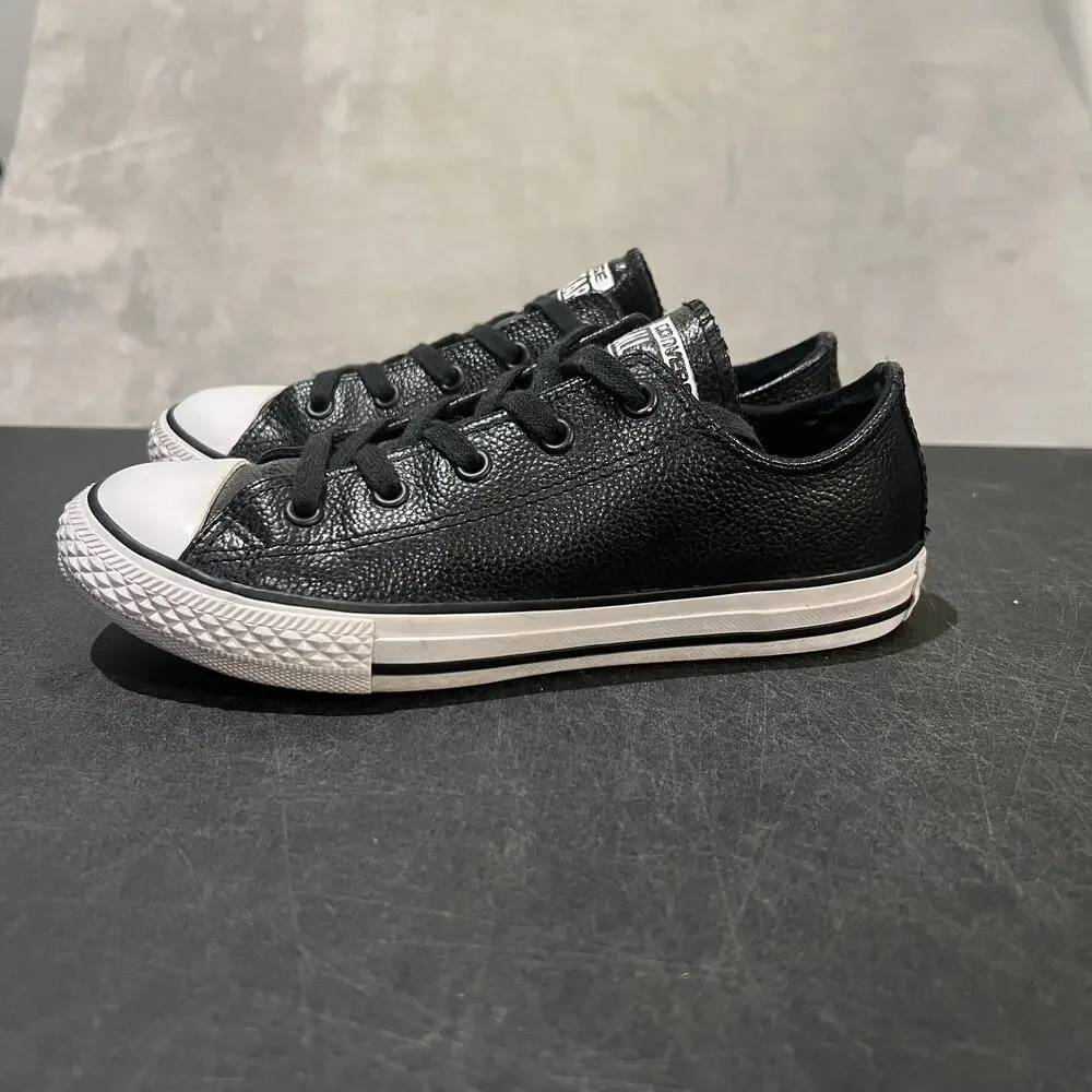 Converse Shoes Youth Size 3Y Black Chuck Taylor All Star Low Leather 353349C